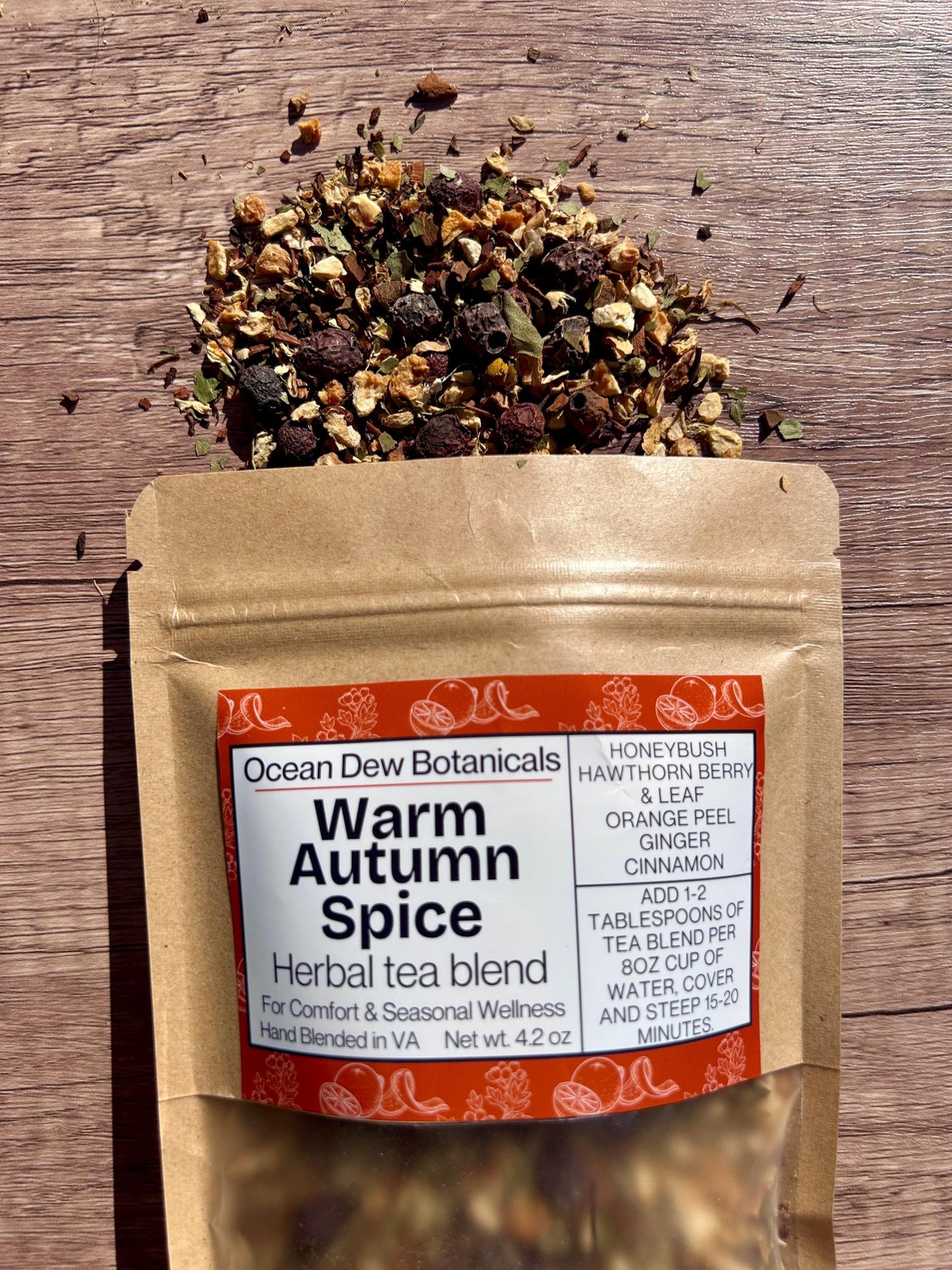 Warm Autumn Spice Honeybush & Spice Herbal Tea Blend For Comfort and Seasonal Wellness