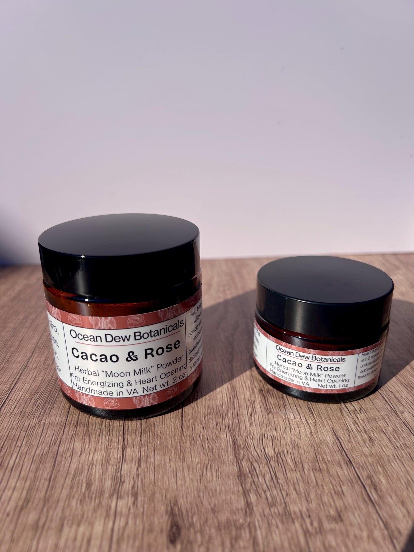 Cacao & Rose Latte Herbal Powder Blend – Vegan Herbal Hot Chocolate Mix, Adaptogenic Cacao Blend, Rose Wellness Drink